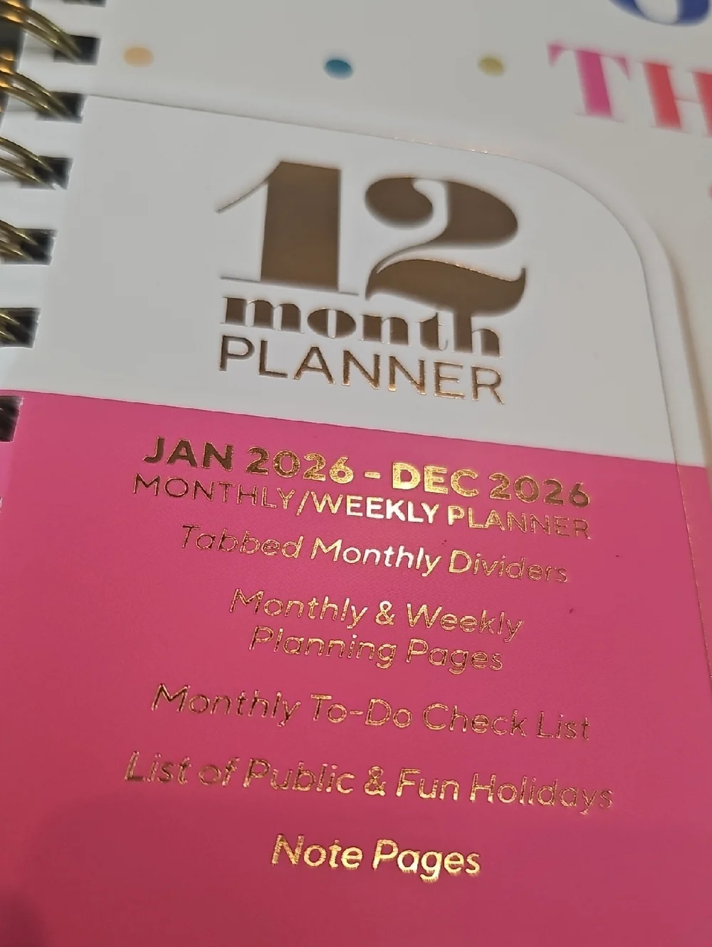 Busy Overthinking 2026 Weekly Planner - White with Multicolor Dots NWT